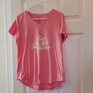 Tek Gear Pink Graphic Tee - Live in the Sunshine